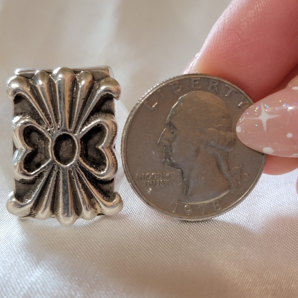 Big Rectangle Signet Ring Sterling - image 5